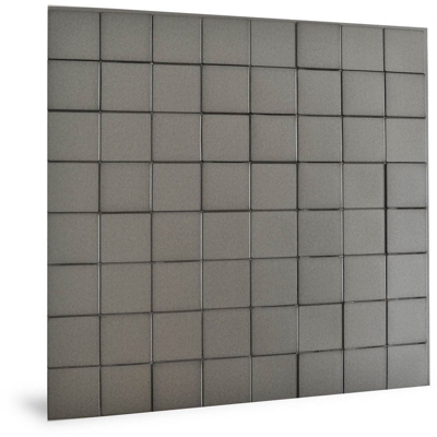 Pannello murale 3D 705258 Harmony Cubes Smoked Gray liscio Pannello decorativo con aspetto plastica lucido grigio 2,2 m2 - Profhome 3d