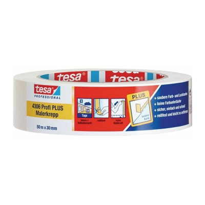tesa nastro crepe 4306 lunghezza 50m di lunghezza 50m larghezza 30mm camoscio leggermente crespato tesa