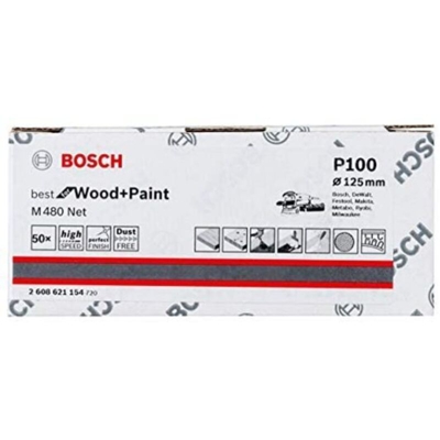 Bosch Malla Abrasiva 150mm K100 5 Pezzi M480