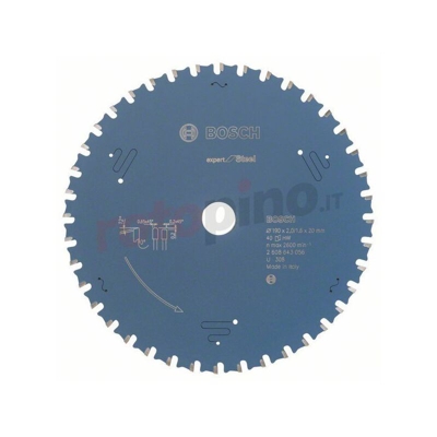 Bosch Lama per sega circolare Expert for Steel, 190 x 20 x 2,0 mm, 40
