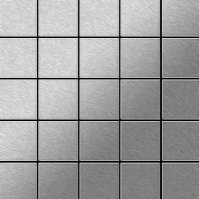 Mosaico metallo solido Acciaio inossidabile spazzolato grigio spesso 1,6 mm ALLOY Century-S-S-B