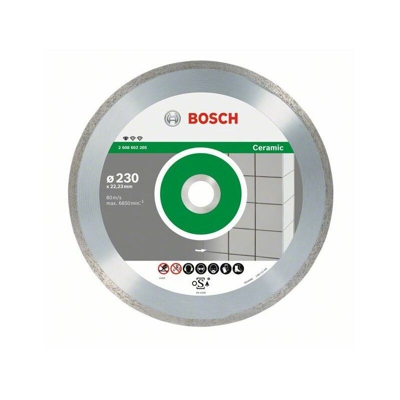Bosch Lama da taglio diamantata standard per ceramica, 230 x 22,23 x 1,6 x 7 mm, confezione da 10 pezzi