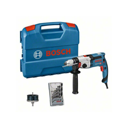 Bosch trapano a percussione GSB 24-2, con set di punte per legno a 7 pezzi, set di seghe a tazza en oferta