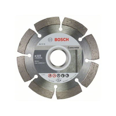 Bosch Lama diamantata standard per calcestruzzo, 115 x 22,23 x 1,6 x 10 mm, confezione da 10 pezzi