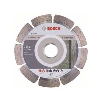 Bosch Lama da taglio diamantata standard per calcestruzzo, 125 x 22,23 x 1,6 x 10 mm, confezione da 1 pezzo