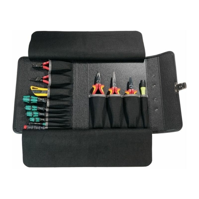 PARAT Borsa per utensiliB.320xD.50xH.250mmaus Pelle bovina nera.maniglia per il trasporto 13 inserti