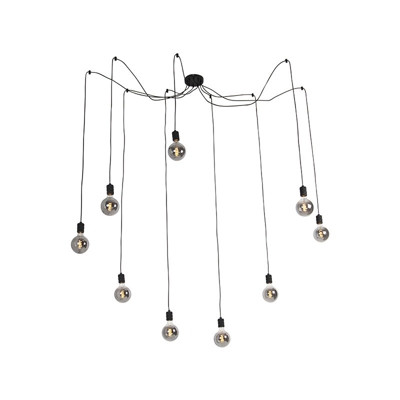 Lampada a sospensione cavalux - Moderno - Acciaio,Vetro - Nero - Oblungo E27 Max. 9 x 4 Watt - Qazqa