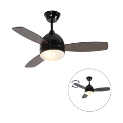 QAZQA Ventilatori da soffitto rotar - Moderno - Legno,Acciaio,Plastico - Nero/Marrone - Tondo Max. 2 x Watt precio