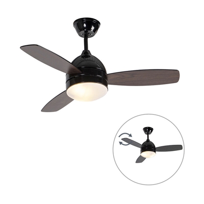 QAZQA Ventilatori da soffitto rotar - Moderno - Legno,Acciaio,Plastico - Nero/Marrone - Tondo Max. 2 x Watt