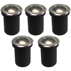 QAZQA Faretto da incasso da terra delux - Moderno - Vetro,Plastico,Acciaio inossidabile - Acciaio - Tondo Max. 5 x Watt en oferta