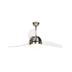 QAZQA Ventilatori da soffitto bora - Moderno - Plastico,Acciaio - Trasparente/Acciaio - Tondo Max. 2 x Watt características