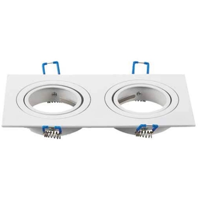 V-tac - Portafaretto incasso alluminio Quadrato regolabile 2*GU10 Mod. VT-783SQ SKU 3607 - Bianco