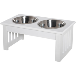 PawHut Ciotola Rialzata per Cani in Acciaio Inossidabile 2 Piatti 44x24x15cm en oferta