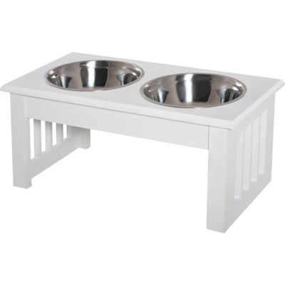 PawHut Ciotola Rialzata per Cani in Acciaio Inossidabile 2 Piatti 44x24x15cm