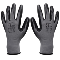 Guanti da Lavoro in Nitrile 24 Paia Grigio e Nero Misura 9/L - VIDAXL en oferta
