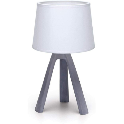 Aigostar - Abat jour Minimal lampada da tavolo E14 grigia e bianca