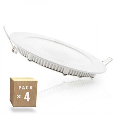Pack 4 Downlight LED Slimline 9W 720Lm 30.000H | Bianco Naturale (HO-PLCIR9W-CW-4PK-AP) - GREENICE