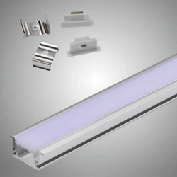 10x Profili da incasso in alluminio 2 Metri Rettangolare a Filo con Copertura in Plastica Opaca Bianca per strip led strisce - UNIVERSO precio