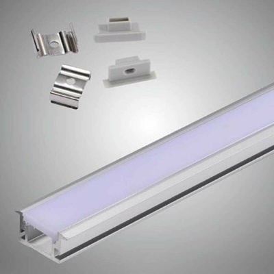 10x Profili da incasso in alluminio 2 Metri Rettangolare a Filo con Copertura in Plastica Opaca Bianca per strip led strisce - UNIVERSO