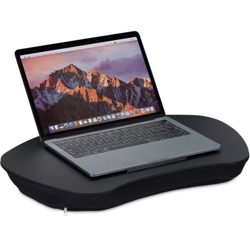 Cuscino per PC, Piano in Legno, Soffice Imbottitura, con Manico, Supporto da Divano, 52x33 cm, Nero - RELAXDAYS precio