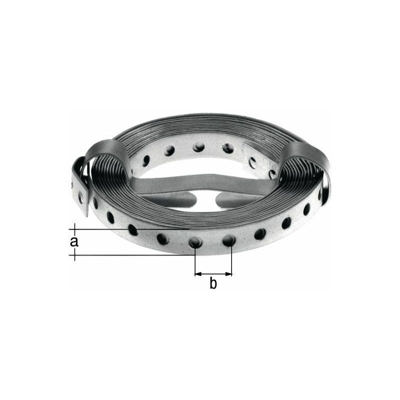 nastro perforato 20x12mm/L=10m acciaio grezzo sendzimir zincato GAH - Gah Alberts