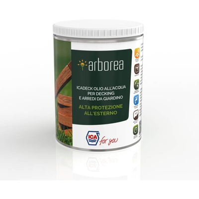 Ica For You - Olio all'Acqua per Decking e Arredi da Giardino-NOCE-2,5 L ICADECK