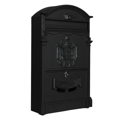 Cassetta della posta in alluminio nera Regia