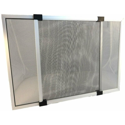 IRS Zanzariera estensibile Telesio per finestre porte con tapparella Anodizzato argento 70-132 cm x 50 cm
