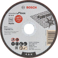 BOSCH STANDARD FOR INOX MOLA MOLE DISCO DISCHI DA TAGLIO ABRASIVI -125 x 1 x 22,23 125 x 1 x 22,23 características
