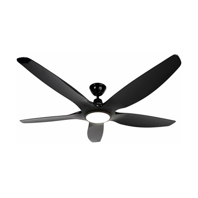 QAZQA Ventilatori da soffitto fimm - Moderno - Plastico,Acciaio - Nero - Tondo Non sostituibile Max. 1 x 24 Watt