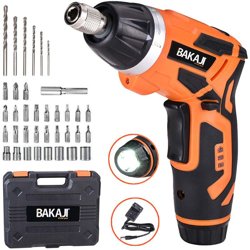 Avvitatore Cacciavite Elettrico a Batteria Trapano con 38 punte e Torcia LED - BAKAJI precio