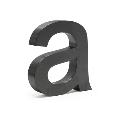 Civico in 3D lettera 'a' antracite 15cm carattere Arial antiruggine - WILTEC