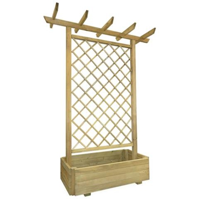Fioriera Con Pergolato Da Giardino 162 X 56 204 Cm In Legno