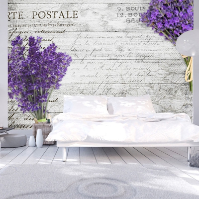 Fotomurale Lavender postcard cm 300x210 Artgeist
