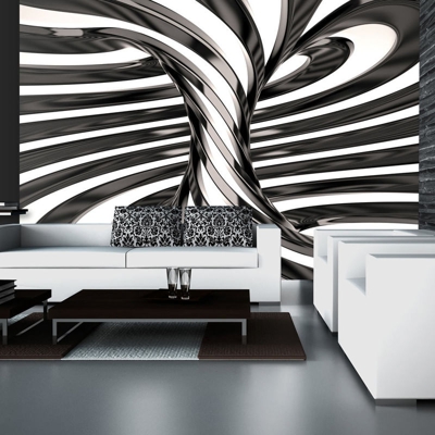 Fotomurale Black and white swirl cm 250x175 Artgeist
