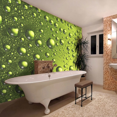 Fotomurale Gocce dacqua su una bottig cm 250x193 Artgeist
