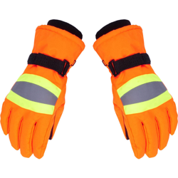 Giallo Guanti invernali servizi igienico-sanitari fredda per gli uomini e le donne piu velluto impermeabile lavoratori outdoor in guanti riflettenti características