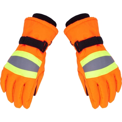 Giallo Guanti invernali servizi igienico-sanitari fredda per gli uomini e le donne piu velluto impermeabile lavoratori outdoor in guanti riflettenti