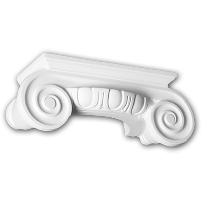 Mezzo capitello 115004 Profhome colonna elemento decorativo stile ionico bianco - PROFHOME DECOR