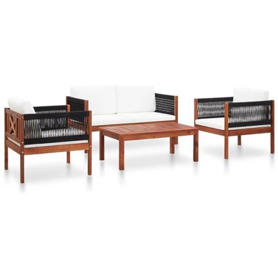 Set Divani Da Giardino 4 Pz In Legno Massello Di Acacia