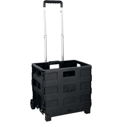 Kombo Trolley carrello spesa in plastica pieghevole nero con 2 ruote KOX10