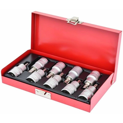 BS - Set 9pz chiavi bussole torx T20-T60 maschio femmina 1/2' in valigia 05001