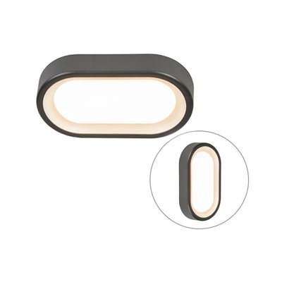 Plafoniera Ginny - Moderno - Plastico - Grafite - Ovale Non sostituibile Max. 1 x 9 Watt - Qazqa