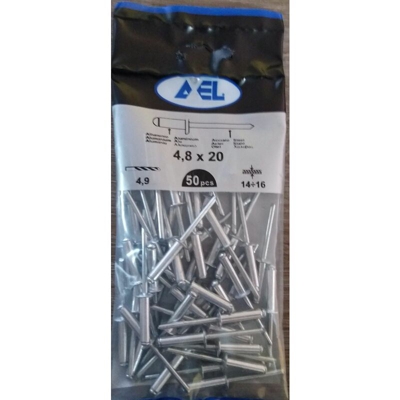 Rivetti rivetto alluminio confezione da pz 50 4x25 4 25 chiodi fissaggio - AXEL
