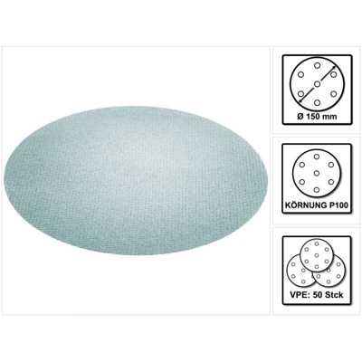 Festool Abrasivo a rete Granat Net STF D150 P100 GR NET/50 150 mm - 50 pz. ( 203304 )