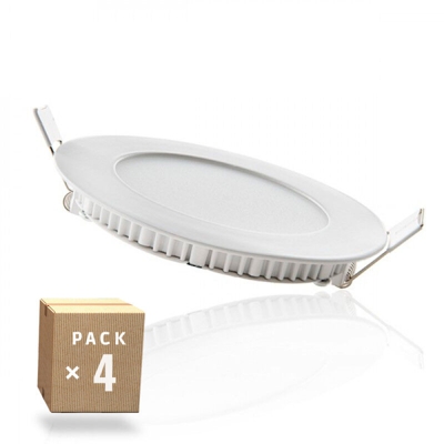 Pack 4 Downlight LED Slimline 120Mm 6W 400Lm 30.000H | Bianco Naturale (JL-GP-LZ-1-PK4-AP) - GREENICE