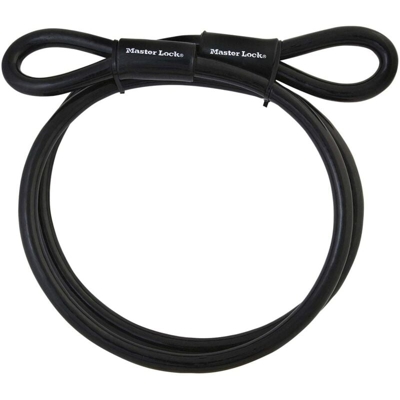 Master Lock 72EURD Cavo con Passanti, Acciaio Intrecciato, Nero, 4,50 m, Diametro 10 mm