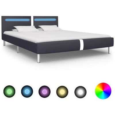 Giroletto Con Led Nero In Similpelle 180x200 Cm