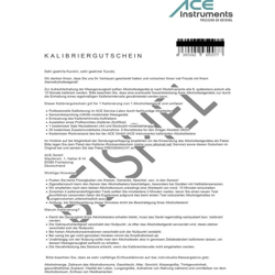 ACE 100082 Certificato di calibrazione en oferta