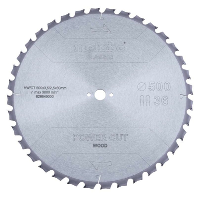 Metabo Lama 'power cut wood classic', 500x3,8/2,8x30 Z36 TZ 15° - 628649000